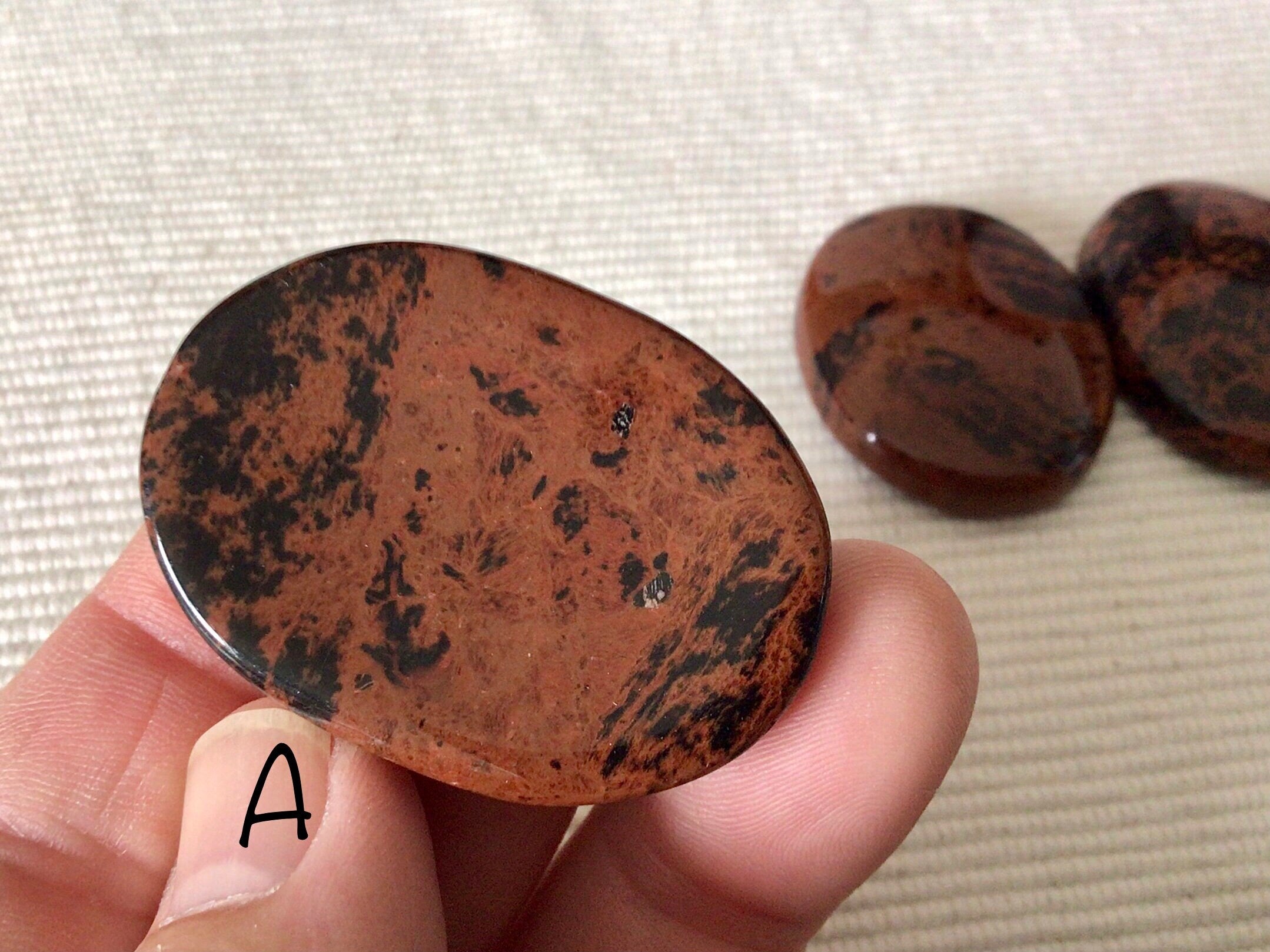 Mahogany Obsidian Thumb Stone/Worry Stone Group 3