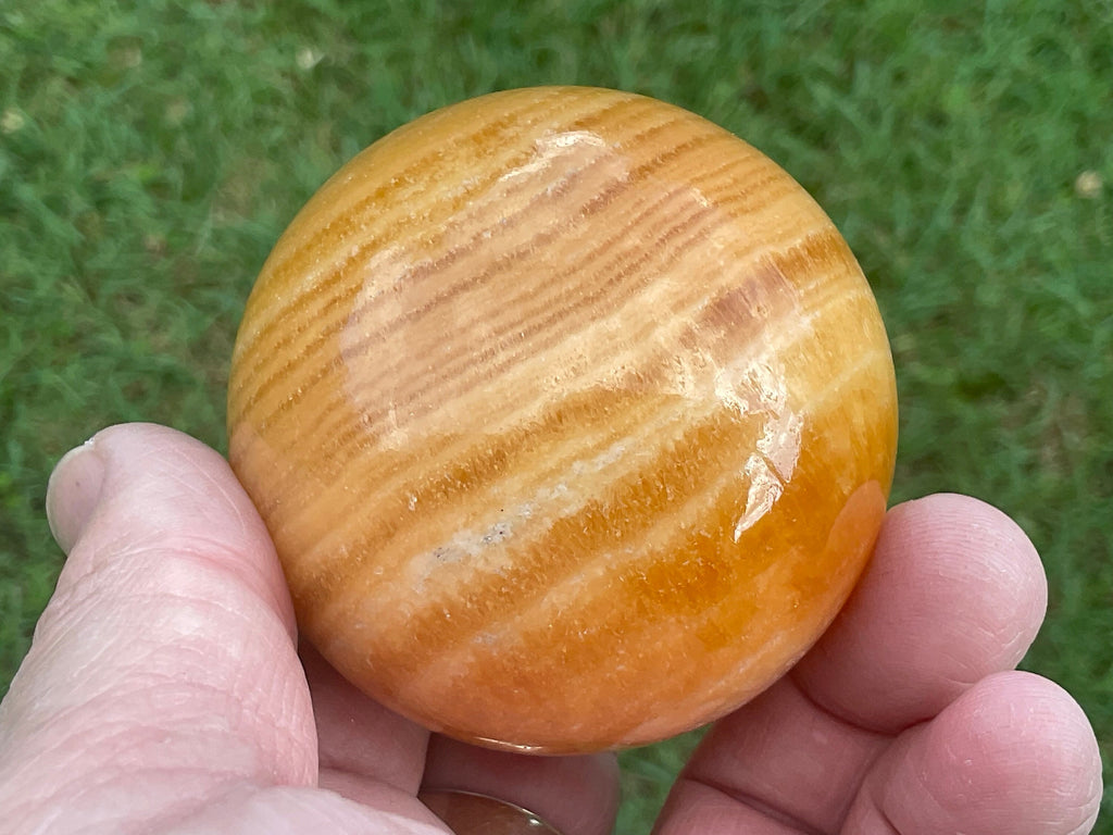 280g “Orange Fire Calcite” Sphere 1C