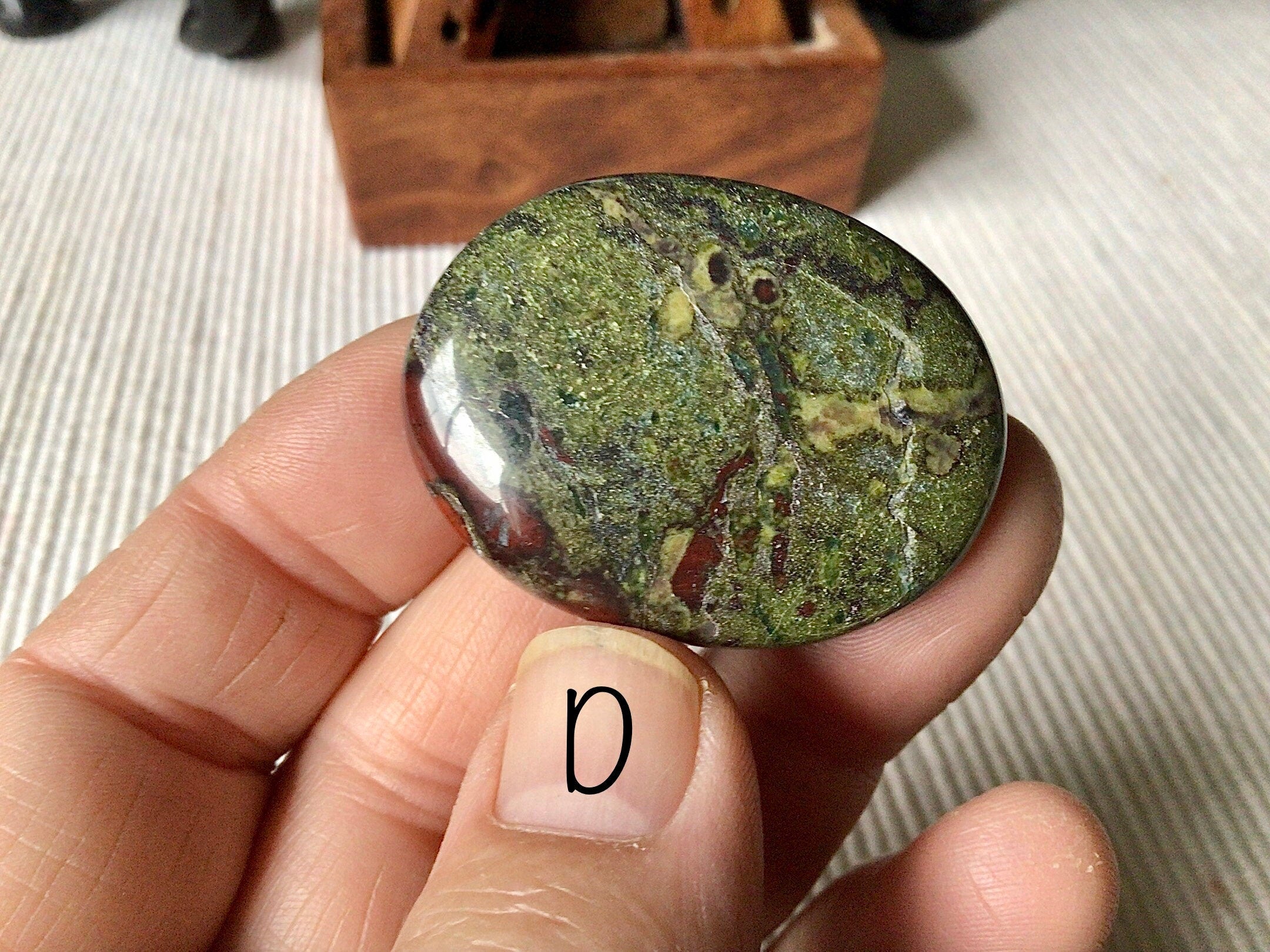 Dragon Blood Jasper Thumb Stone/Worry Stone Group 6