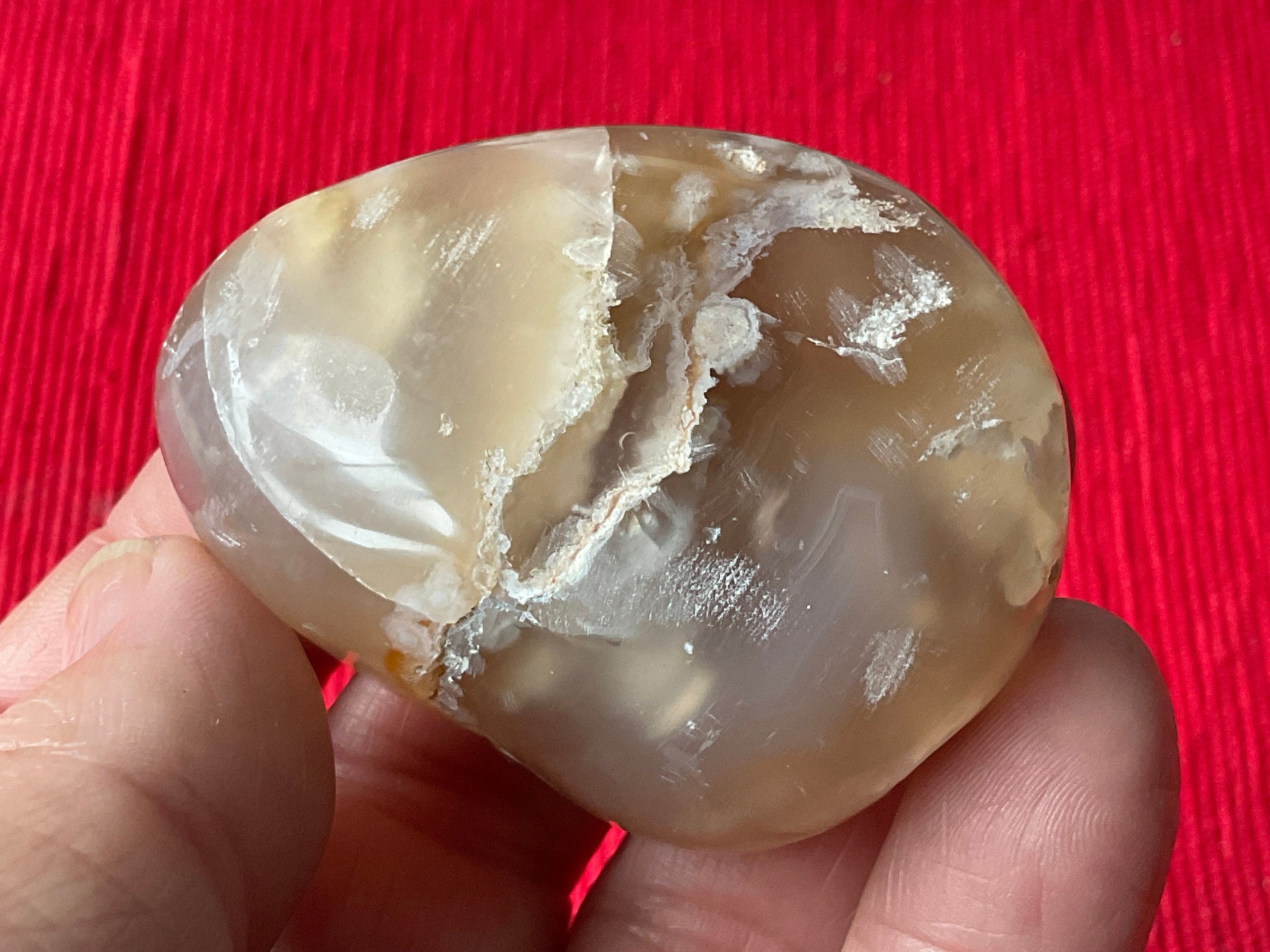 91g Flower Agate Palmstone 8A