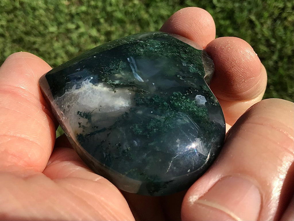 68g Moss Agate Polished Heart C