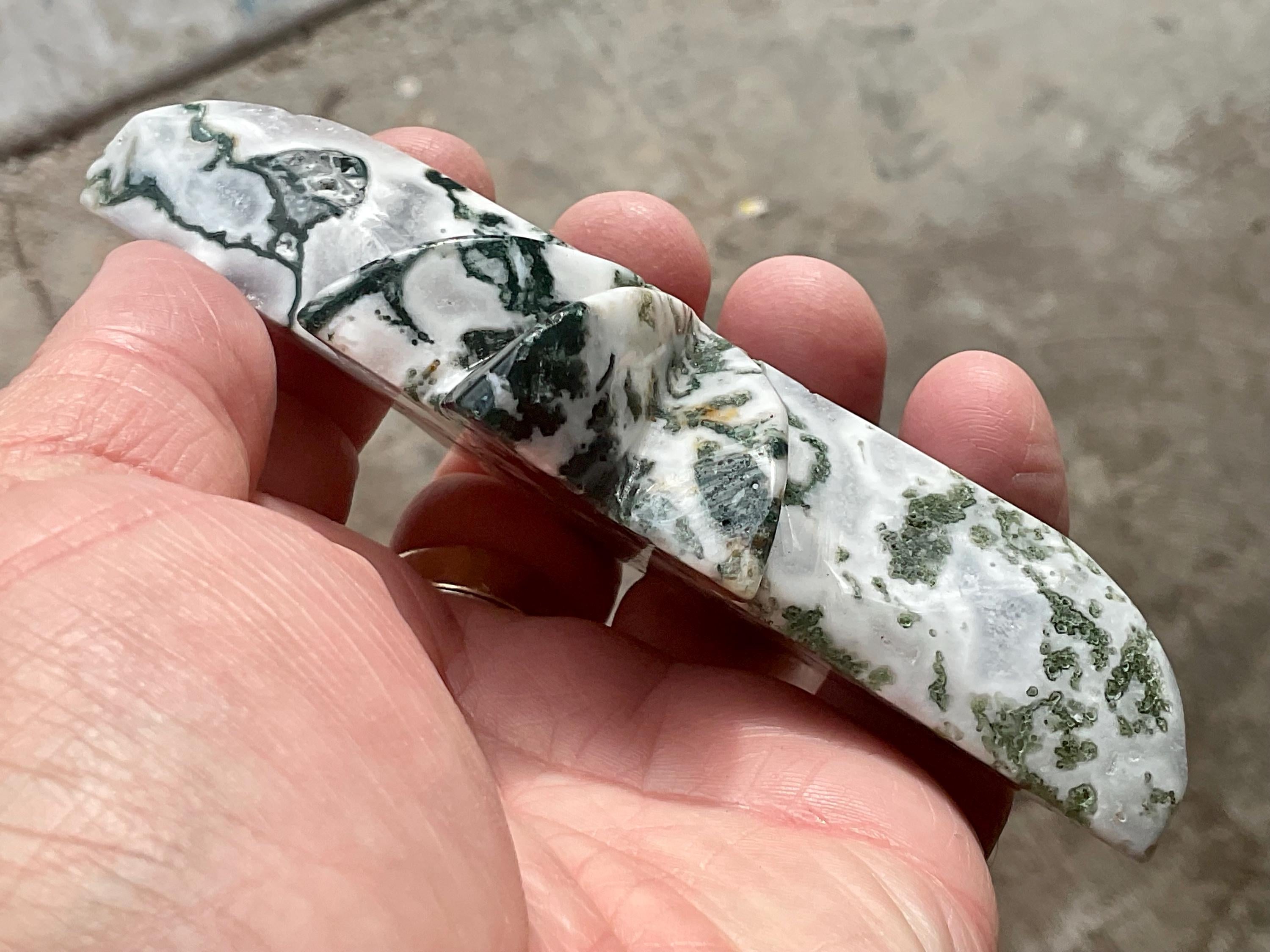 120g Moss Agate Polaris with stand 2C