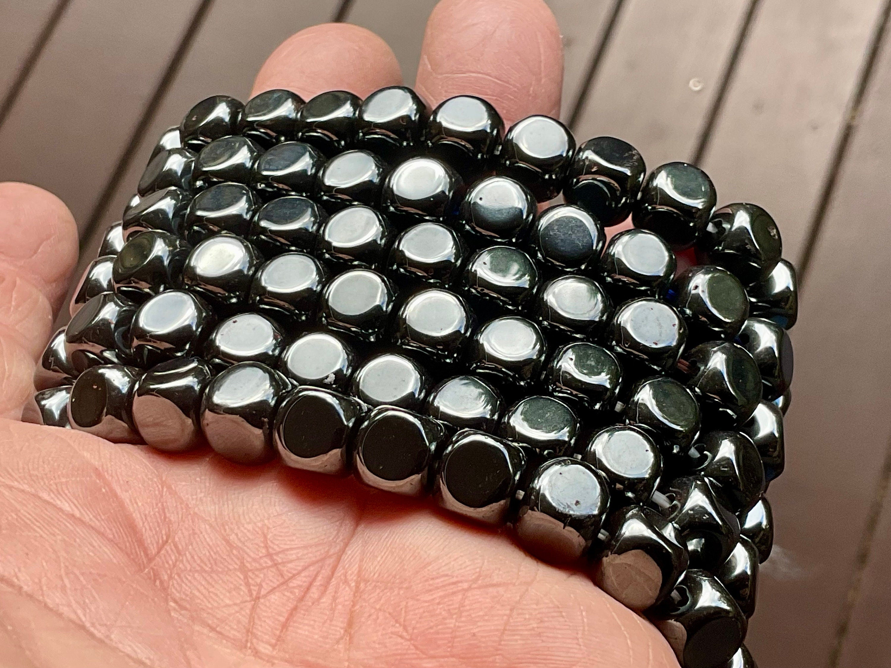 Hematite Cube Shaped Bead Bracelet
