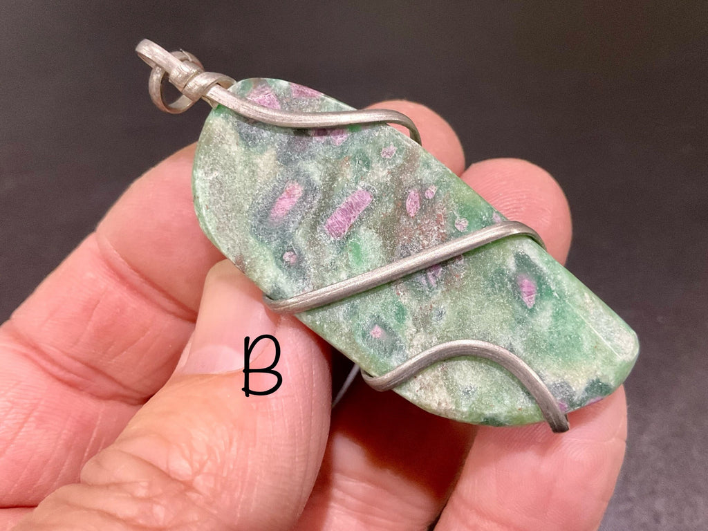 22g Ruby in Fuschite Wire Wrapped Pendant 4B
