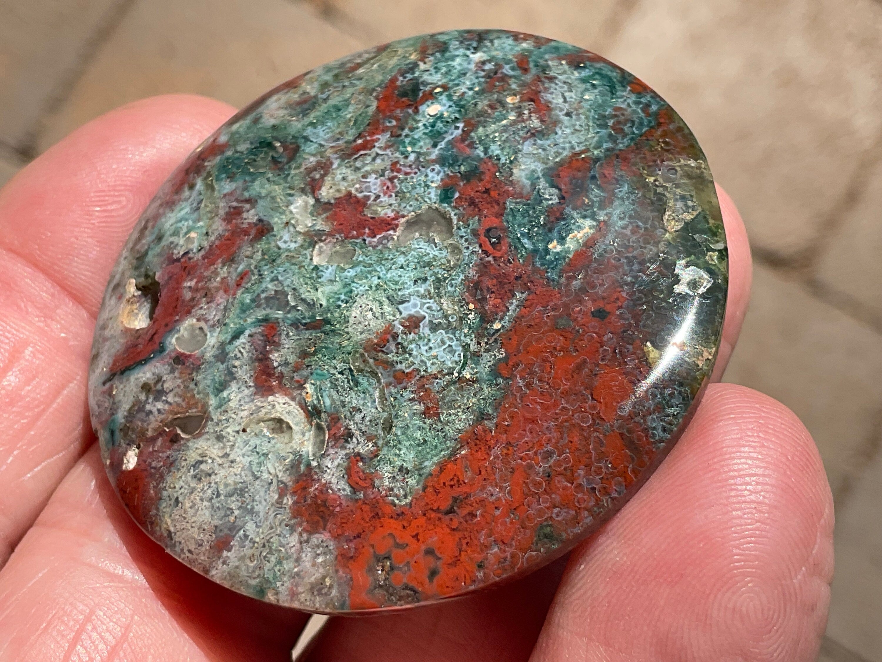 20g Round Ocean Jasper Pendant