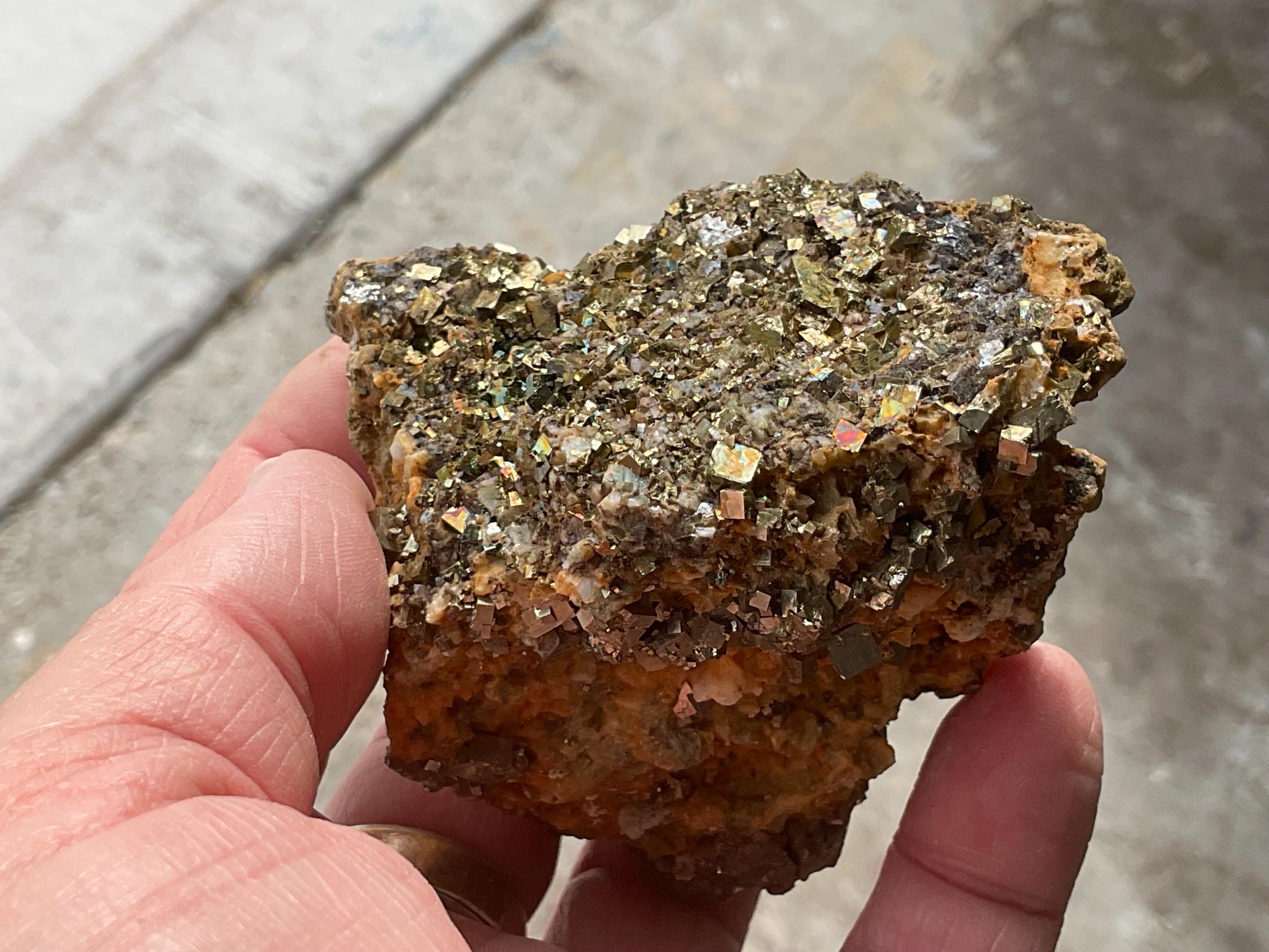 322g Chinese Pyrite with Quartz on Matrix Specimen E