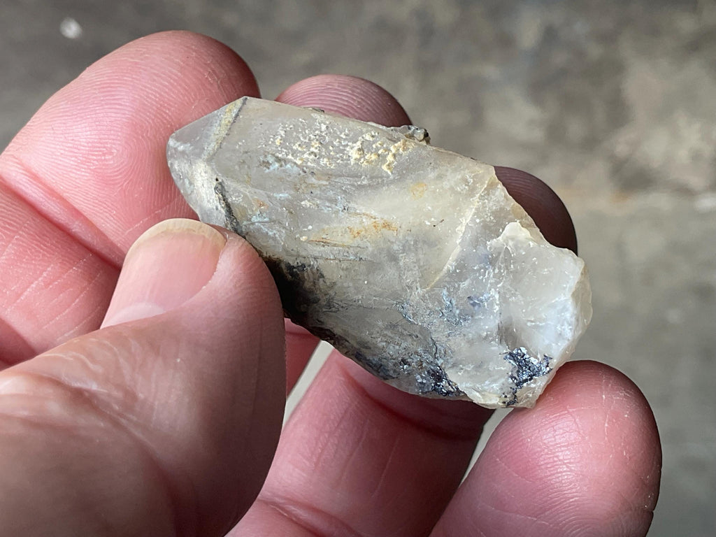 18g Molybdenite on Quartz Point Specimen 2A from Deepwater, Australia