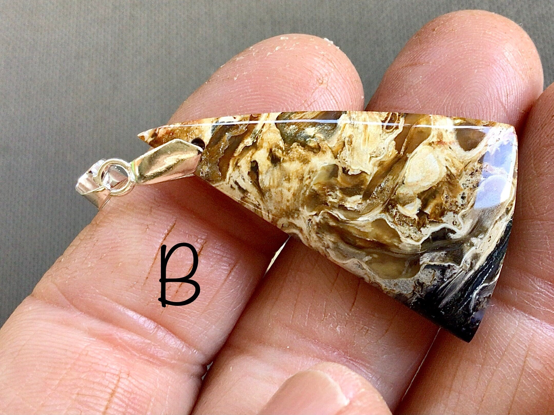 Indonesian Fossilised Palm Tree Pendants Group 6