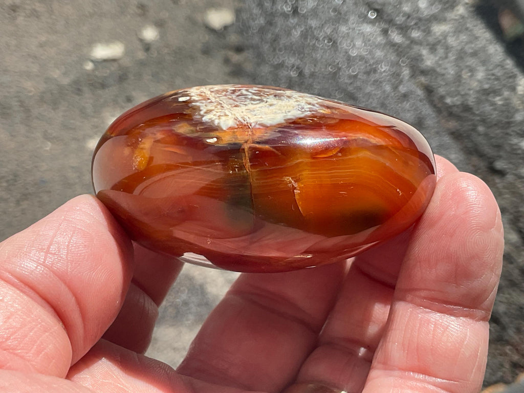142g Carnelian Orca Agate Palmstone 5B