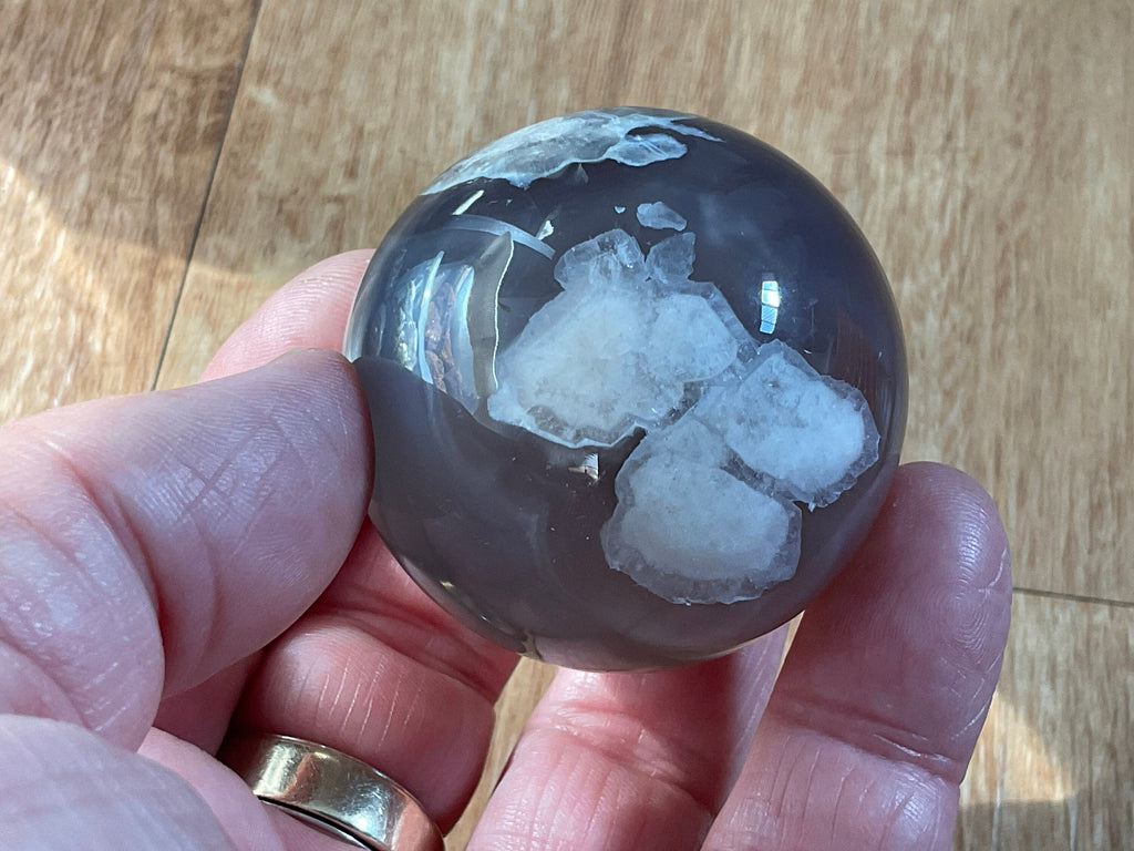 130g Flower Agate Sphere 3A