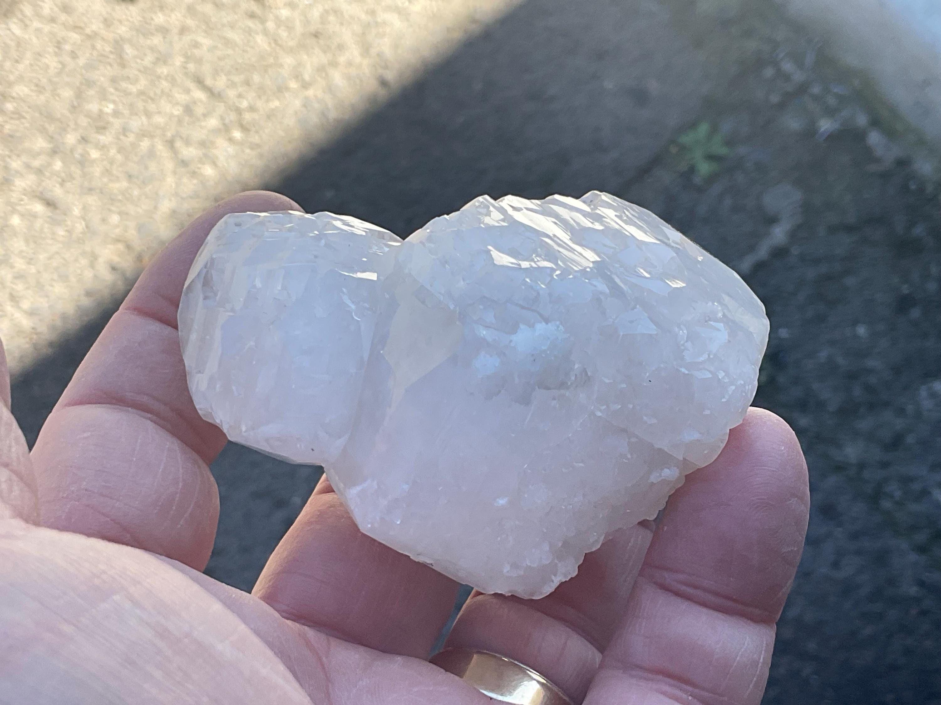146g White Dolomite on White Calcite Specimen B from Hunan, China