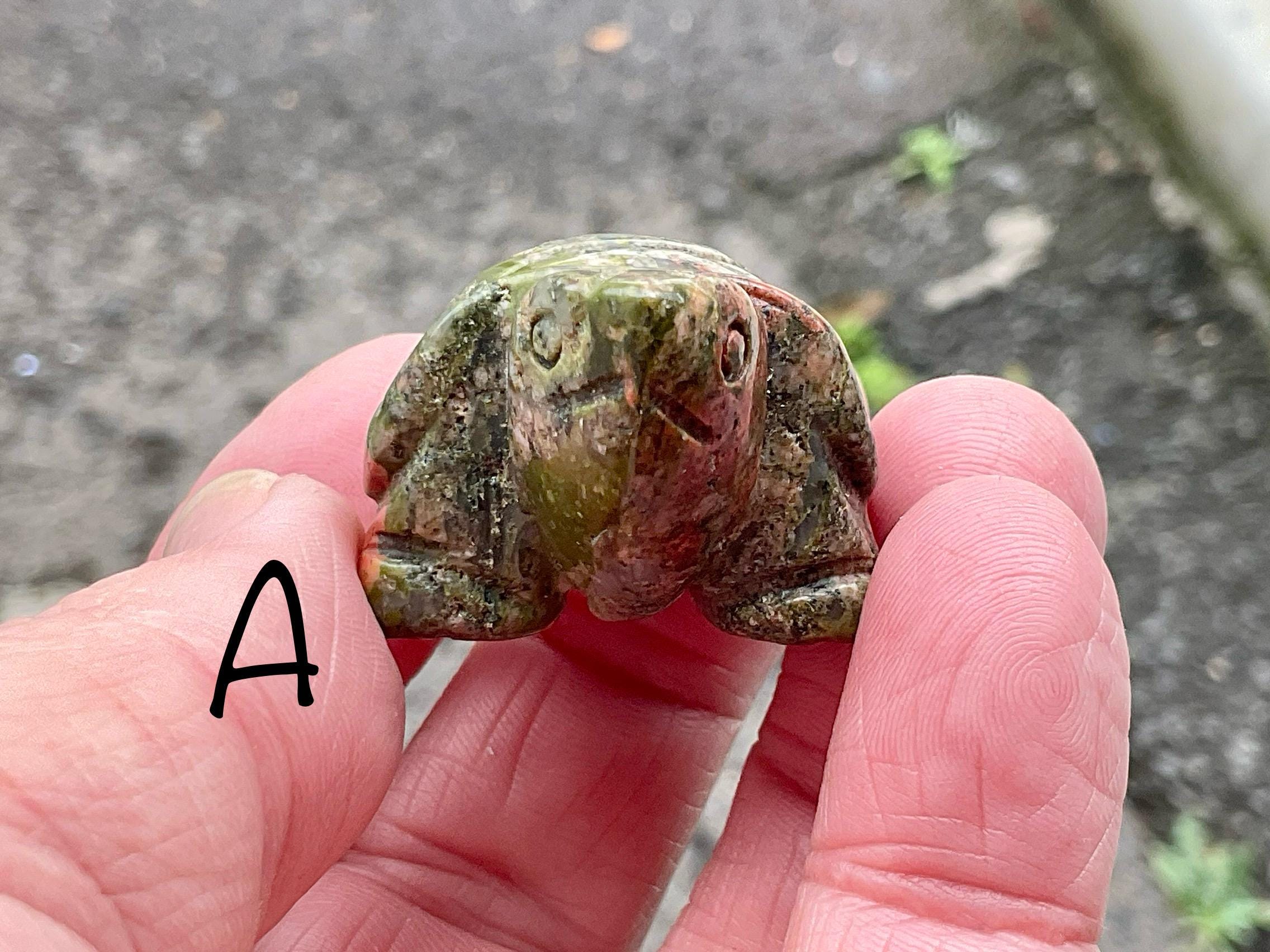 Unakite Small Carved Turtle Group 2