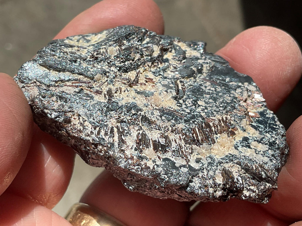 RESERVED FOR MEREDITH **76g Hematite with Red Rutile Specimen 4C