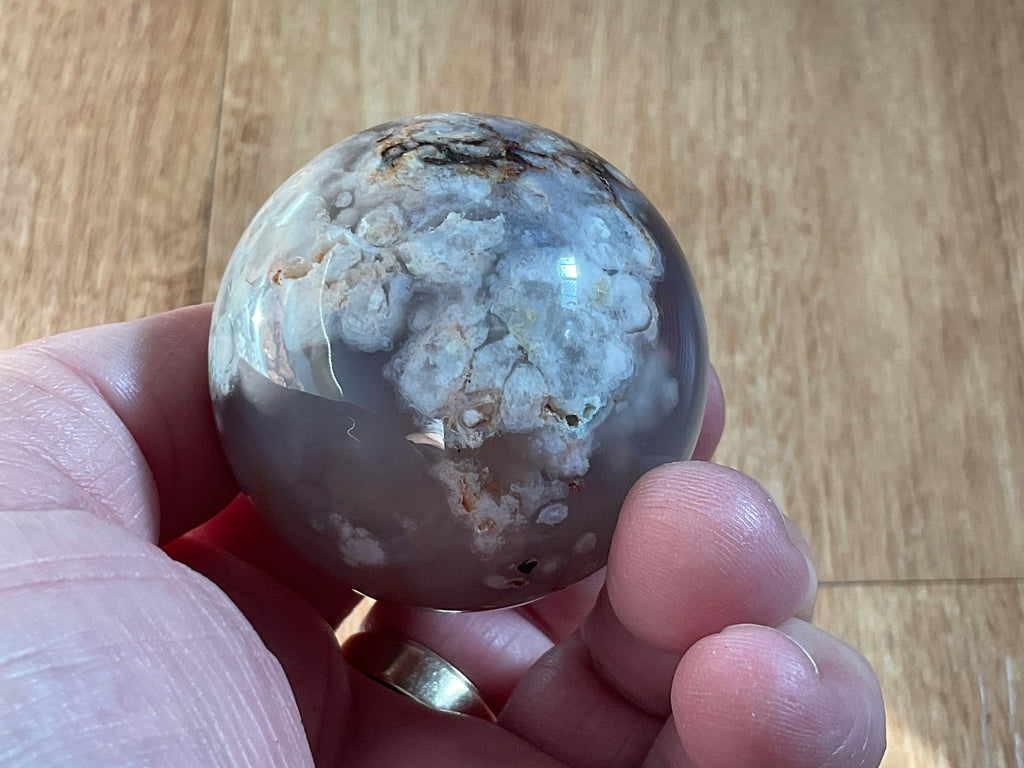 138g Flower Agate Sphere 2B