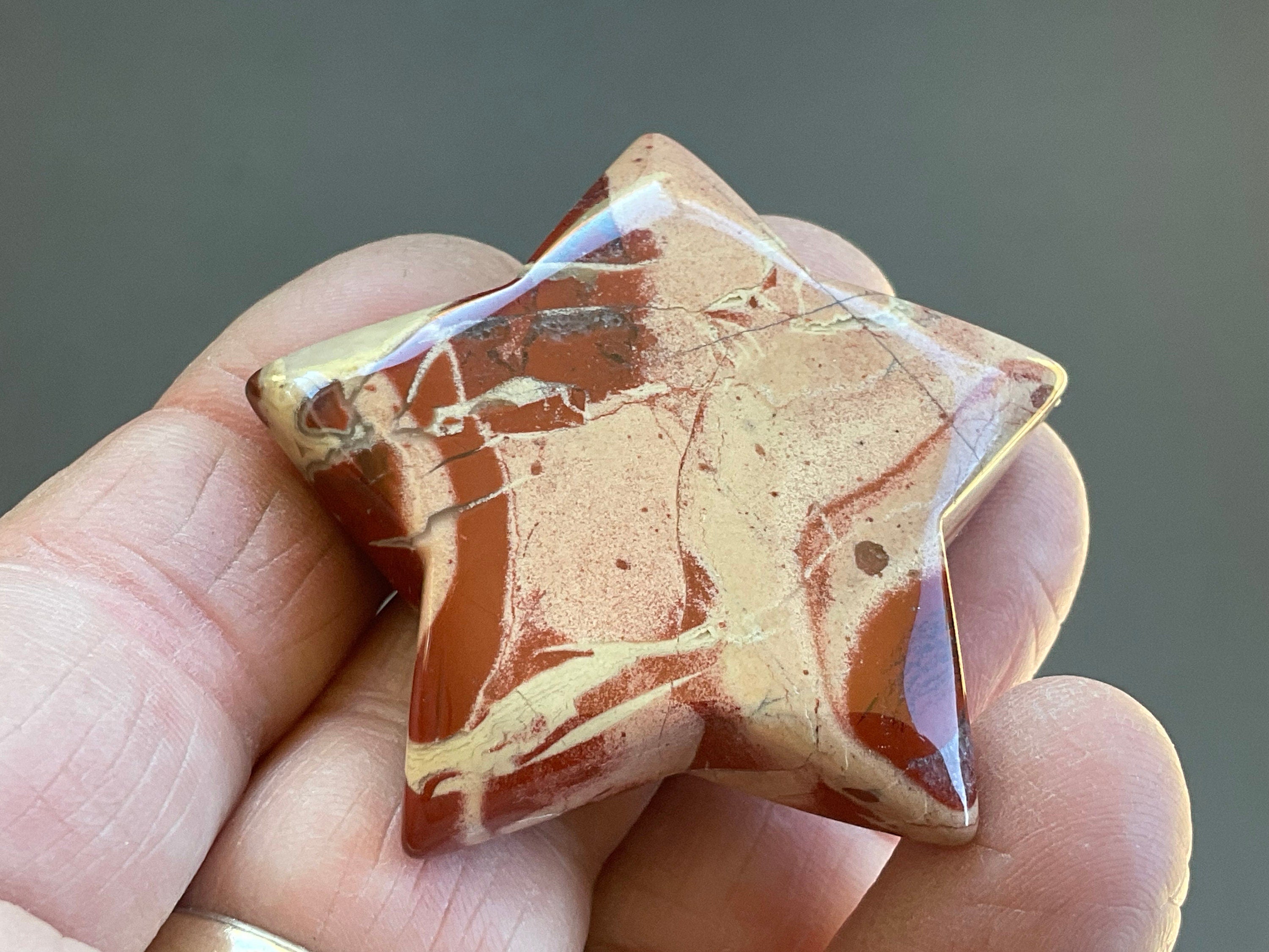 37g Brecciated Red Jasper with Chalcedony Star 2A