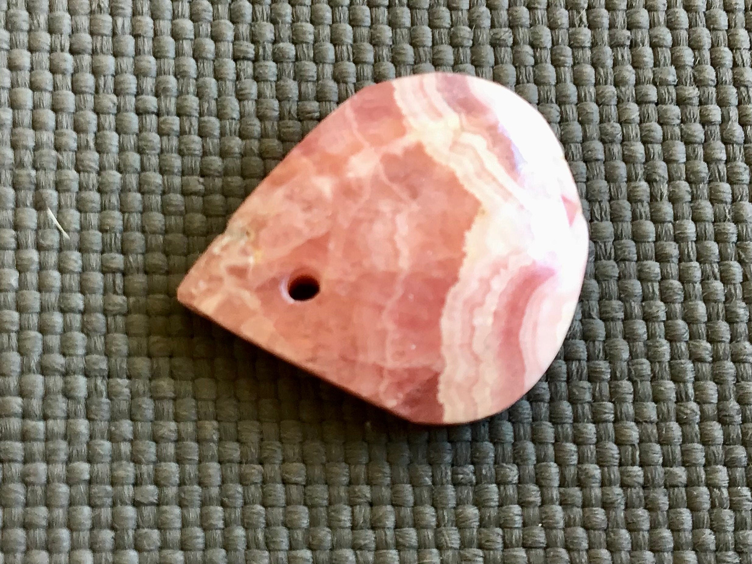 4g Rhodochrosite Drilled Pendant 3C