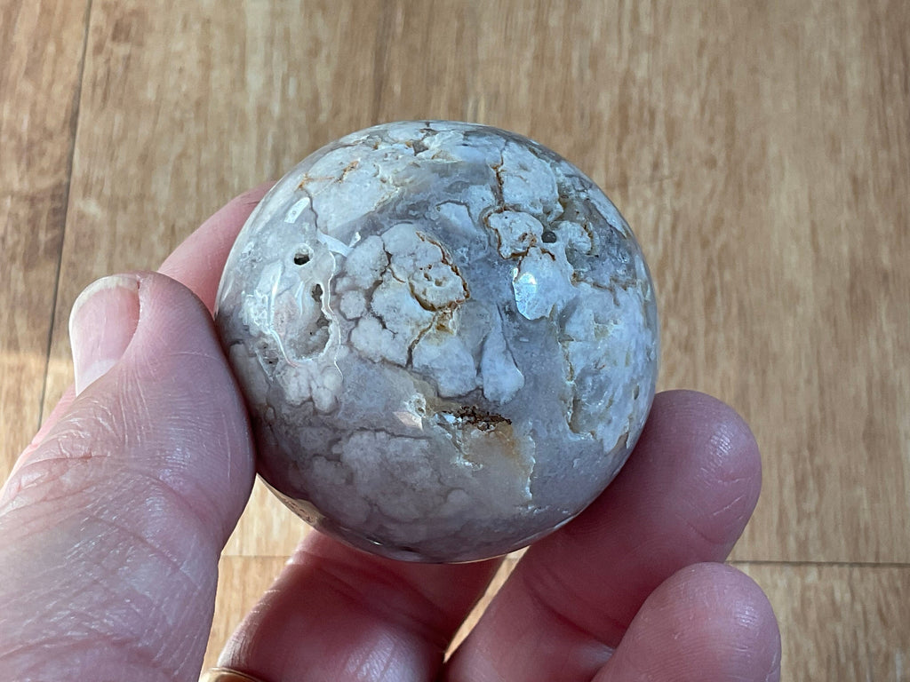 124g Flower Agate Sphere 2A