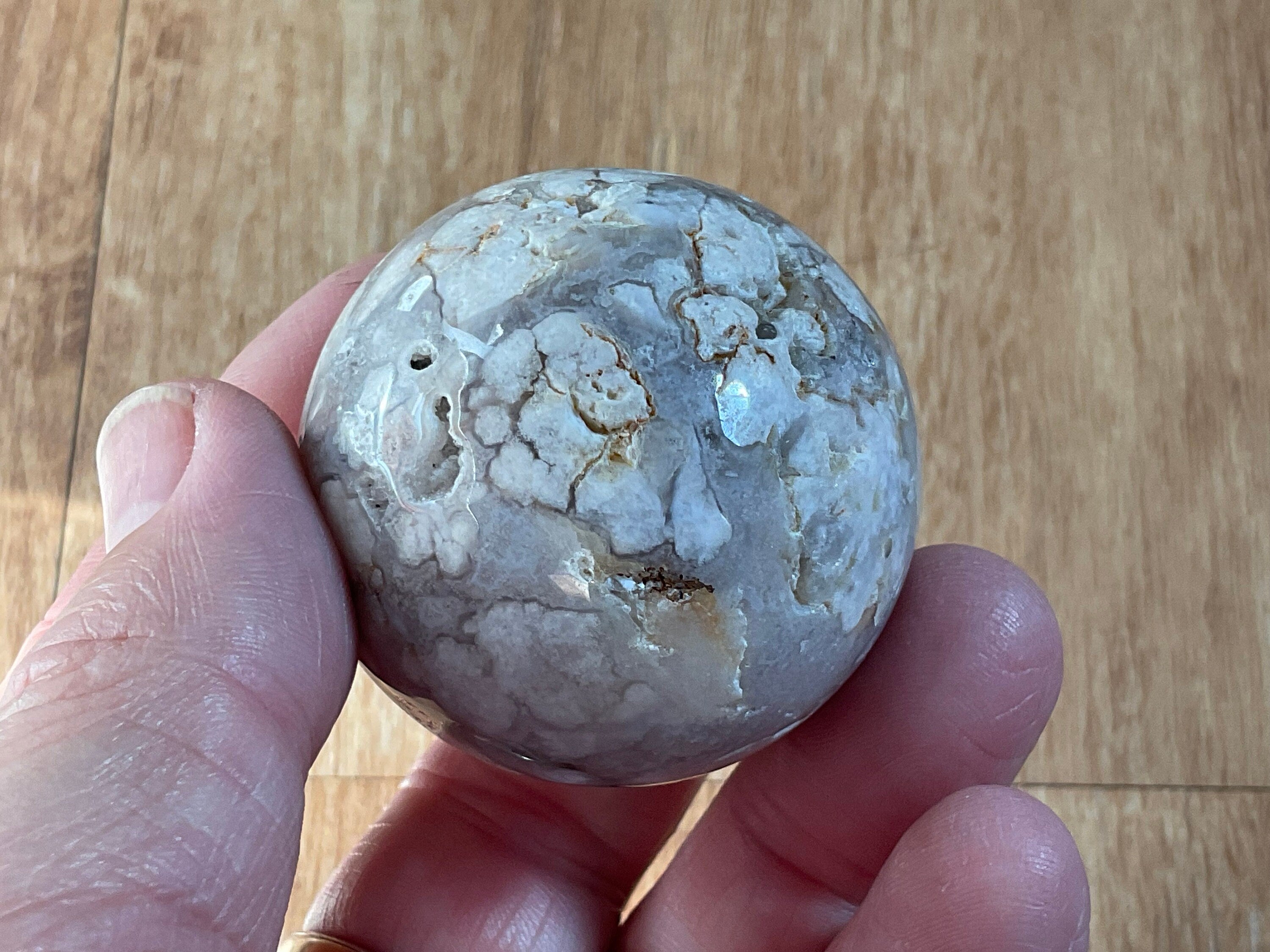 124g Flower Agate Sphere 2A
