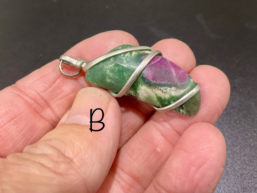 Ruby in Fuschite Wire Wrapped Pendant Group 1