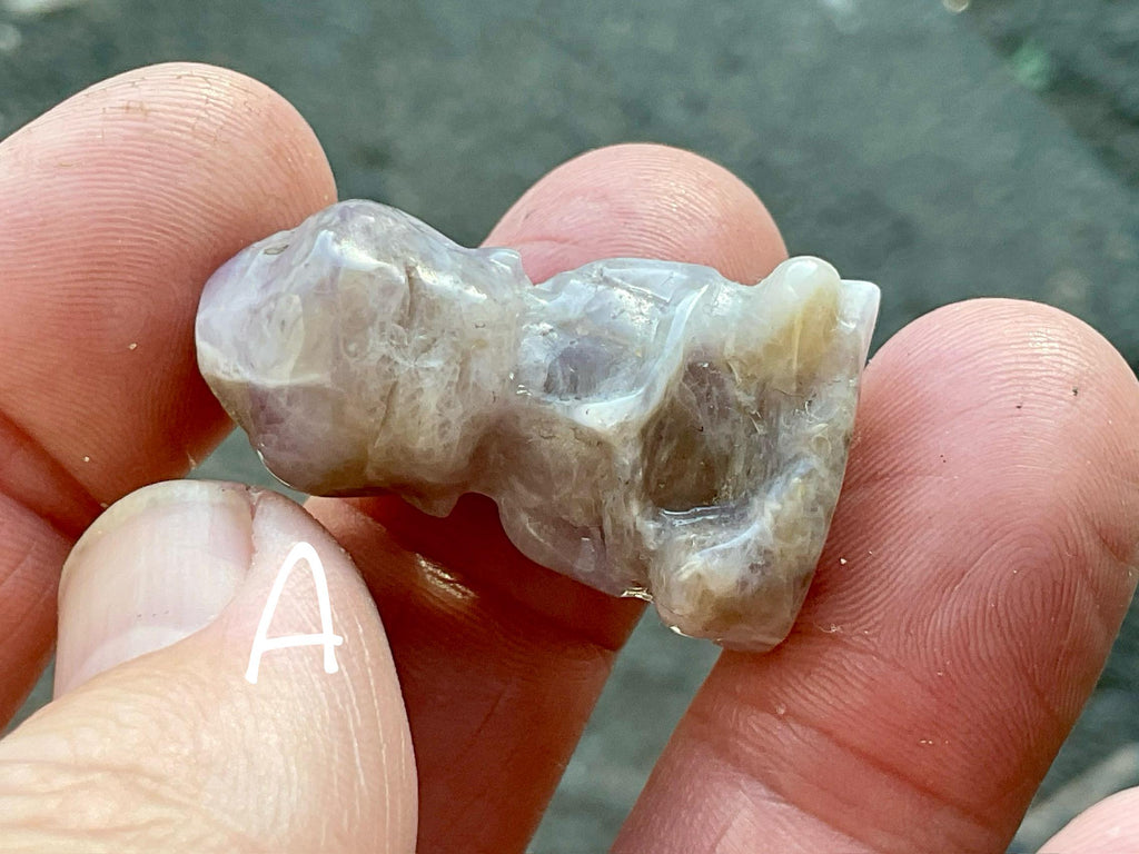 Small Chevron Amethyst Buddha Carving