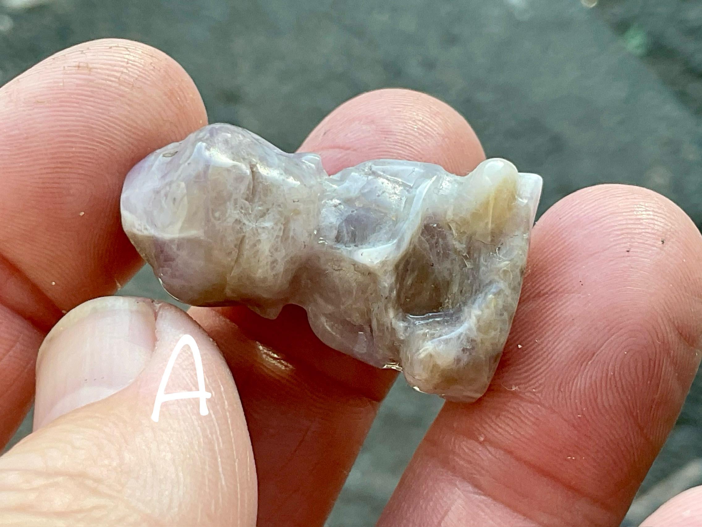 Small Chevron Amethyst Buddha Carving