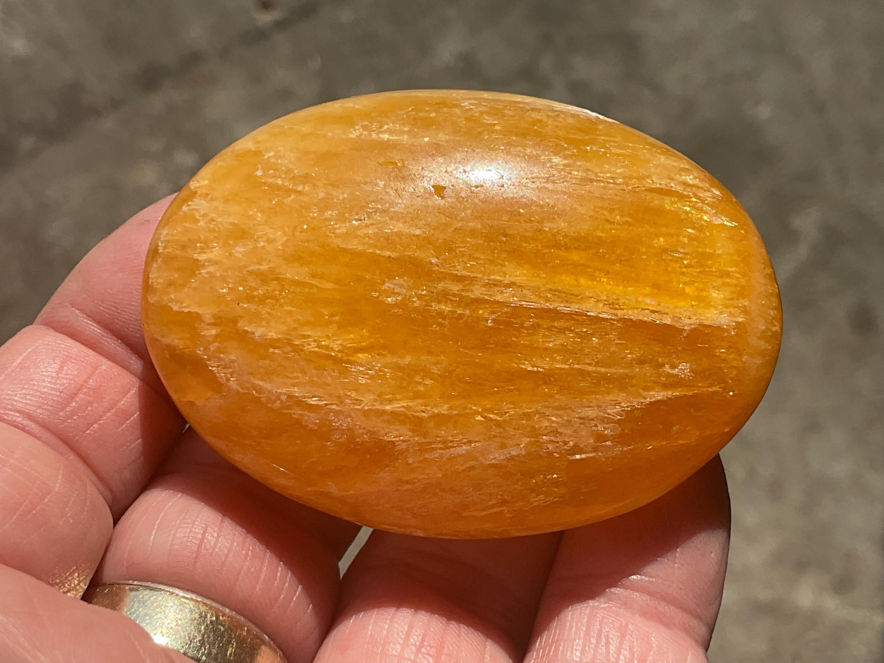 88g “Orange Fire” Calcite Palmstone 5B