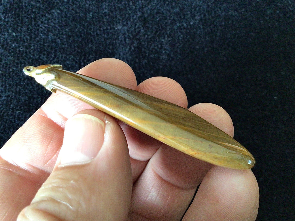 9g Petrified Wood Tumble Pendant 1B