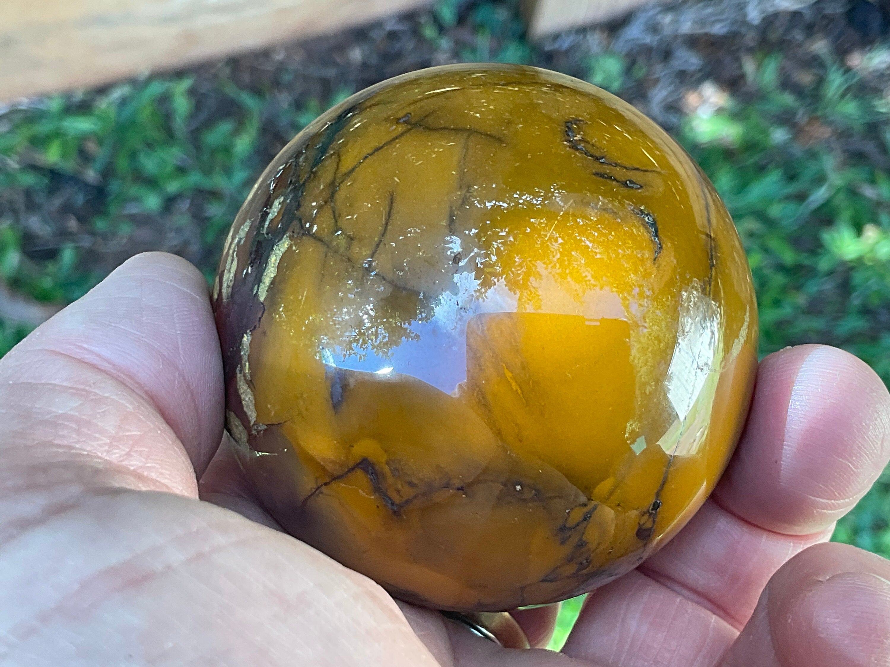 288g Mookaite Jasper Sphere 2B (Repaired)