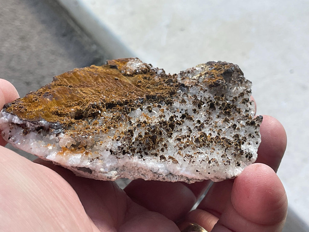 156g Goethite on Clear Quartz with Pyrite Specimen