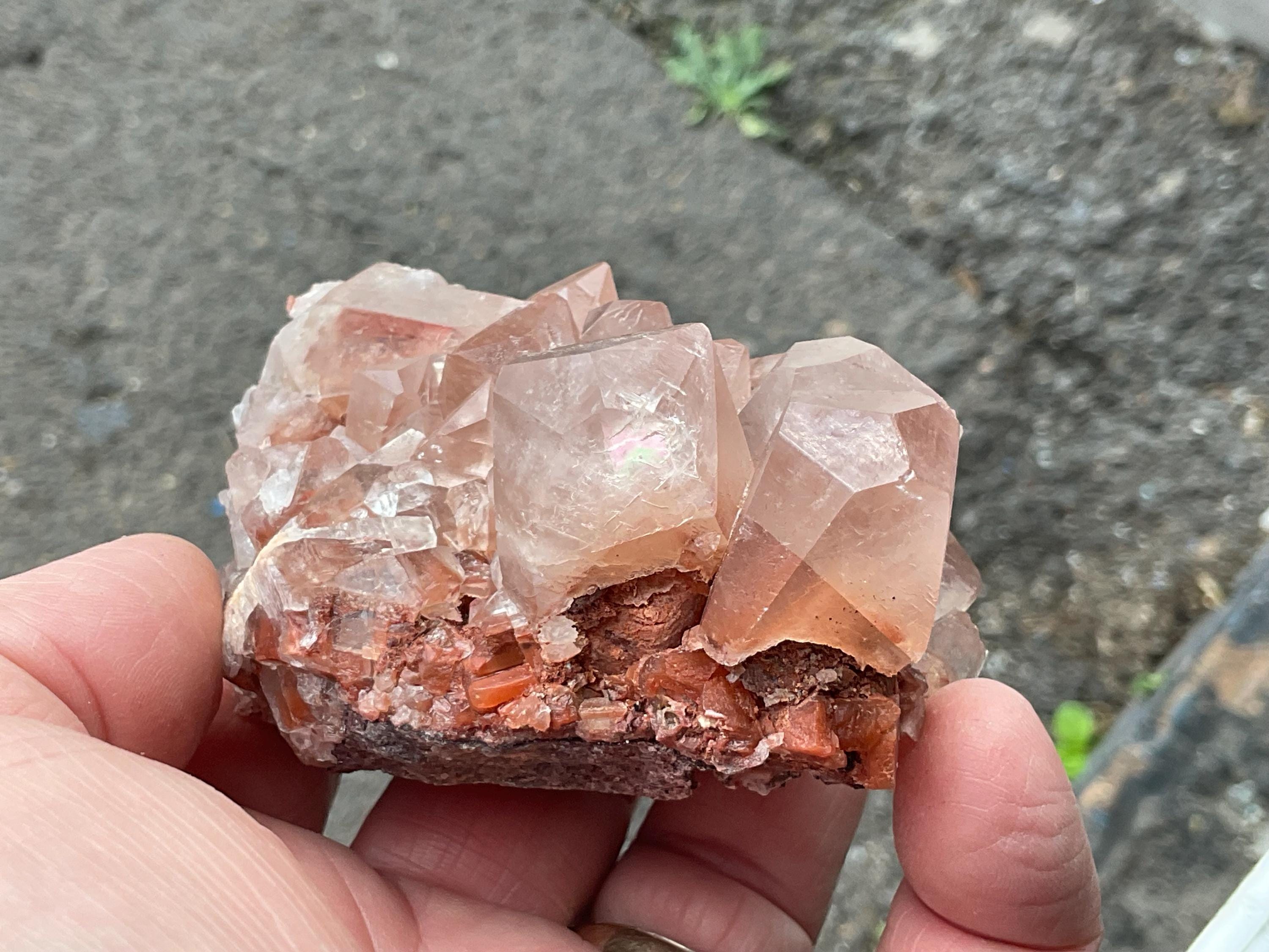 242g Blocky Calcite on Hematite Quartzite Specimen 2A from Hubei, China