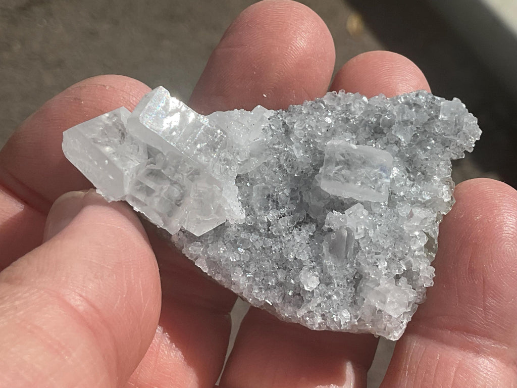 24g Clear Columnar Calcite with Quartz Specimen 1A from Fujian, China