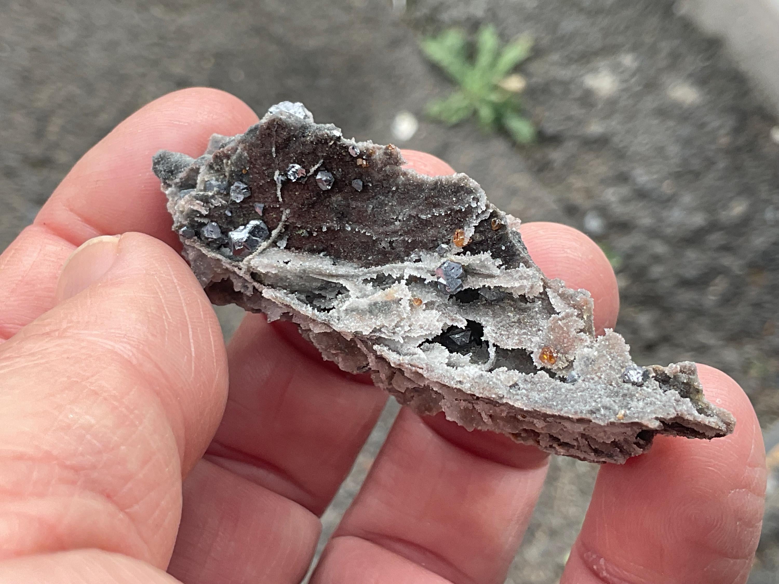 20g Sphalerite, Garnet, Galena Quartz Specimen 5A from Hunan, China