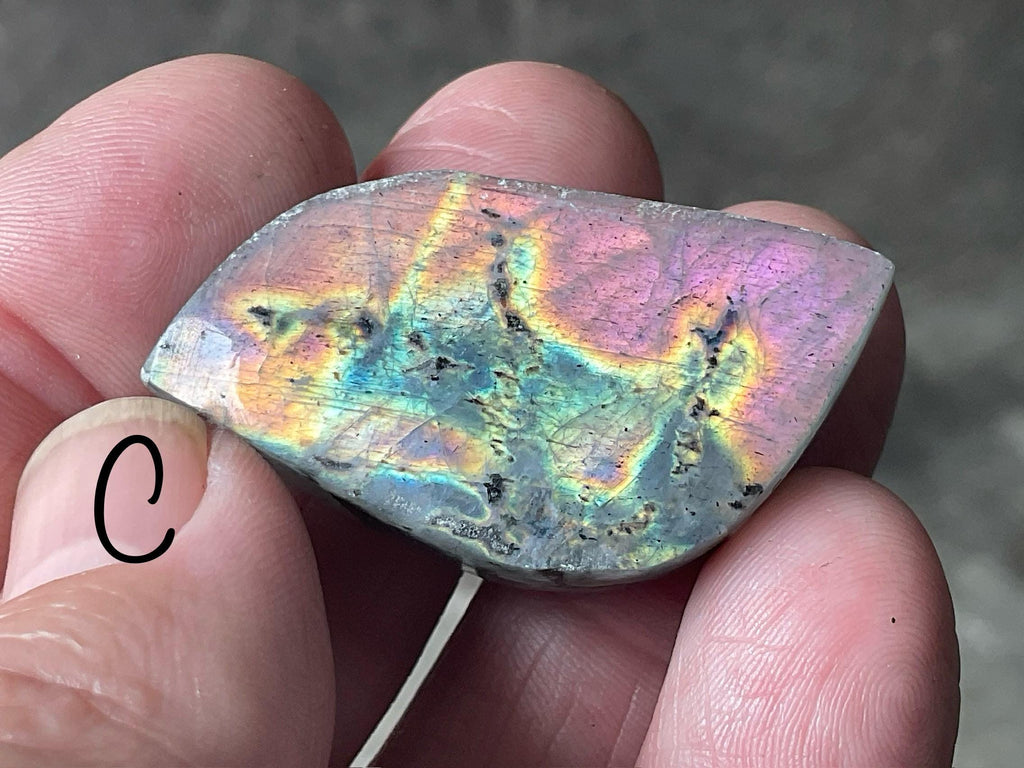 Orange/Purple Labradorite/Specularite Cabochon Group 5