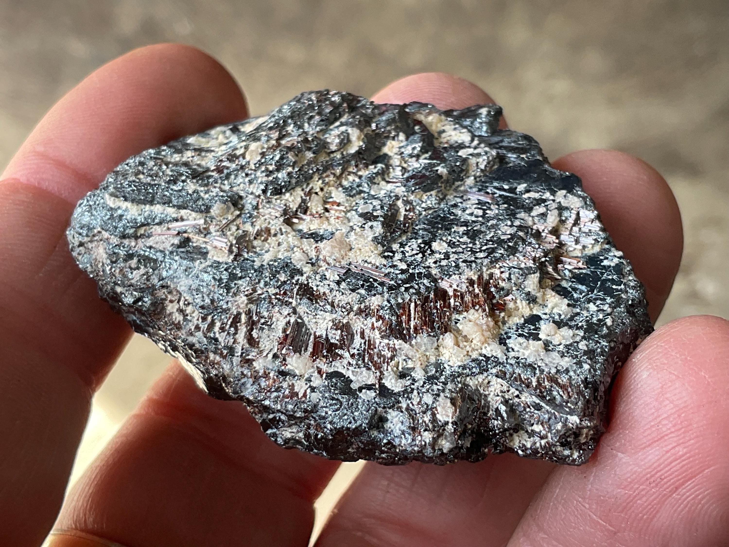 RESERVED FOR MEREDITH **76g Hematite with Red Rutile Specimen 4C