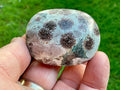 70g Green Cherry Blossom Jasper Palmstone 3C