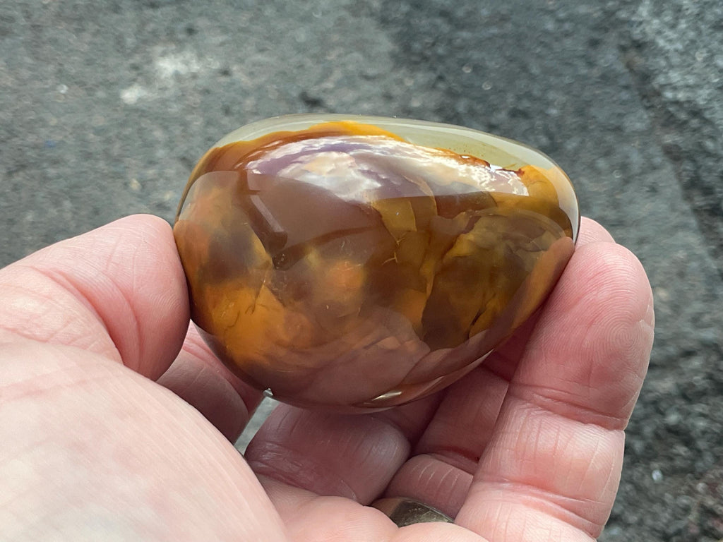 170g Carnelian Orca Agate Palmstone 6C