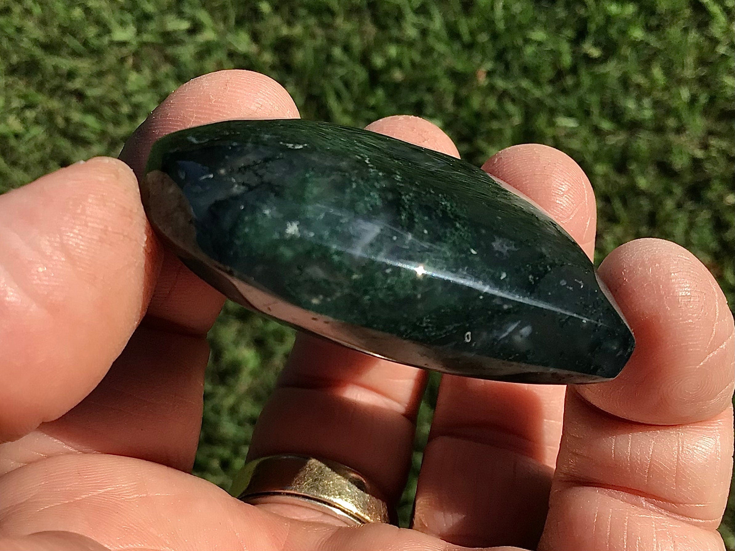 68g Moss Agate Polished Heart C