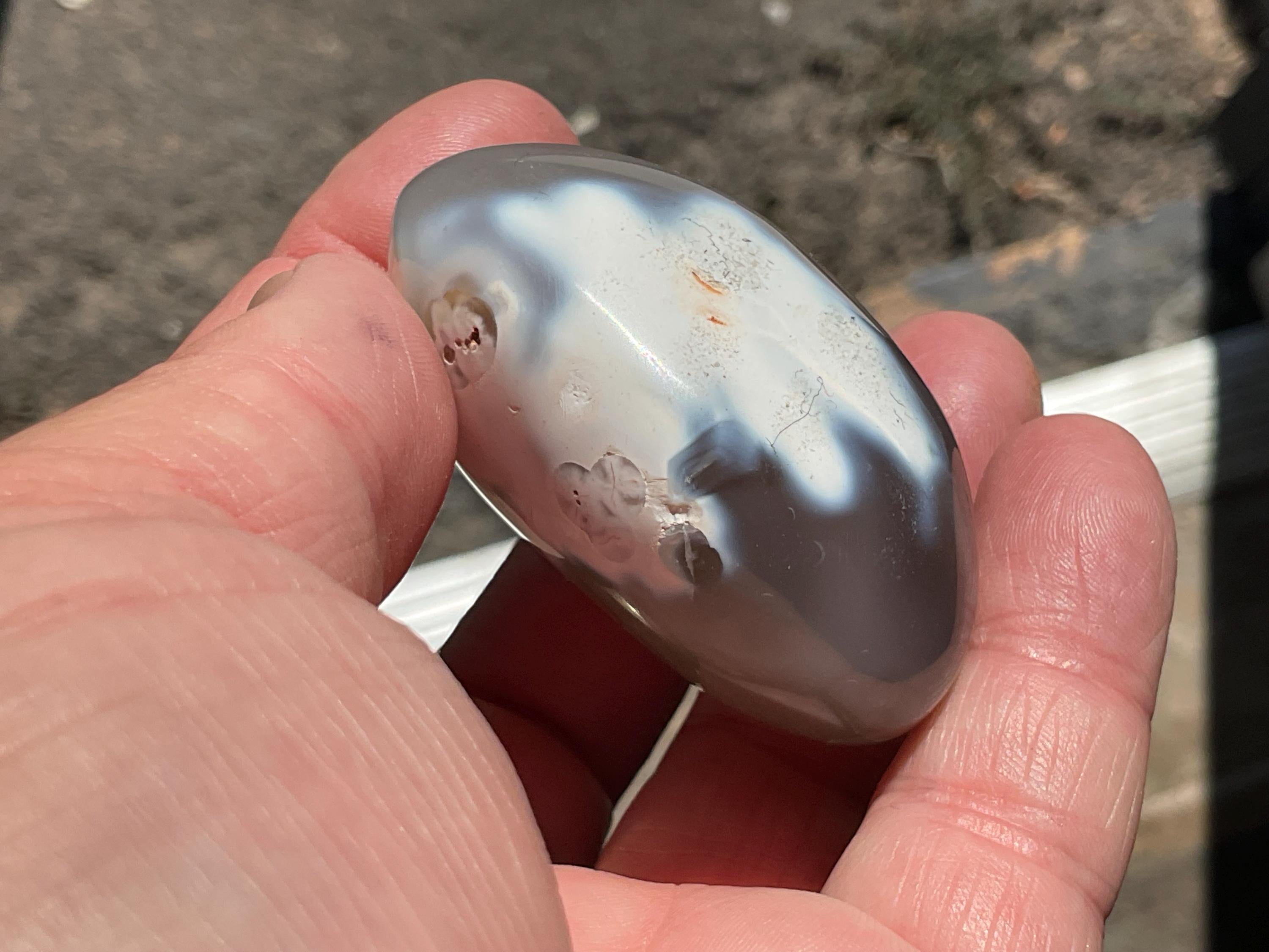 102g Orca Agate Palmstone 9B