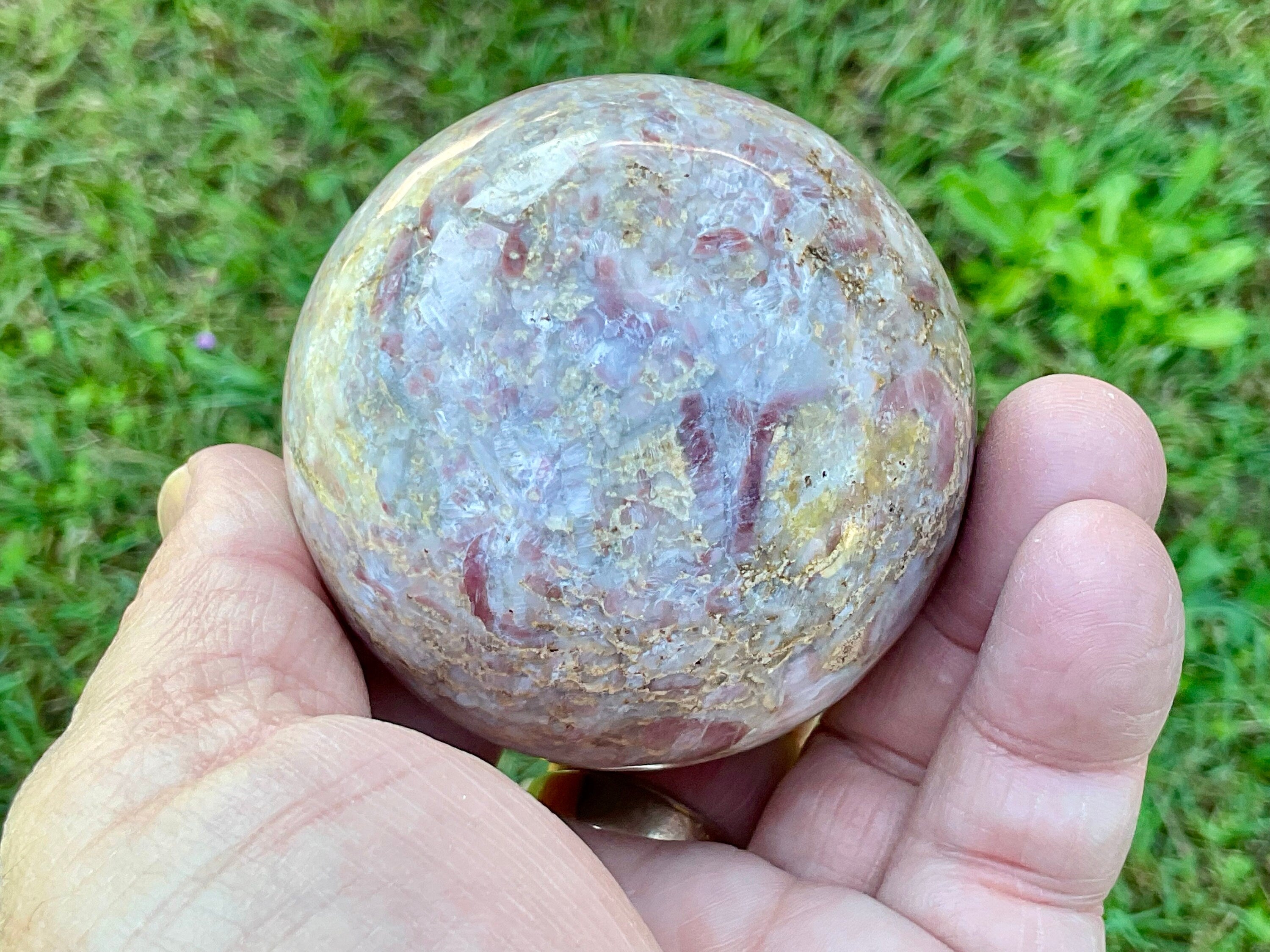 337g Strawberry Jasper Sphere 1C