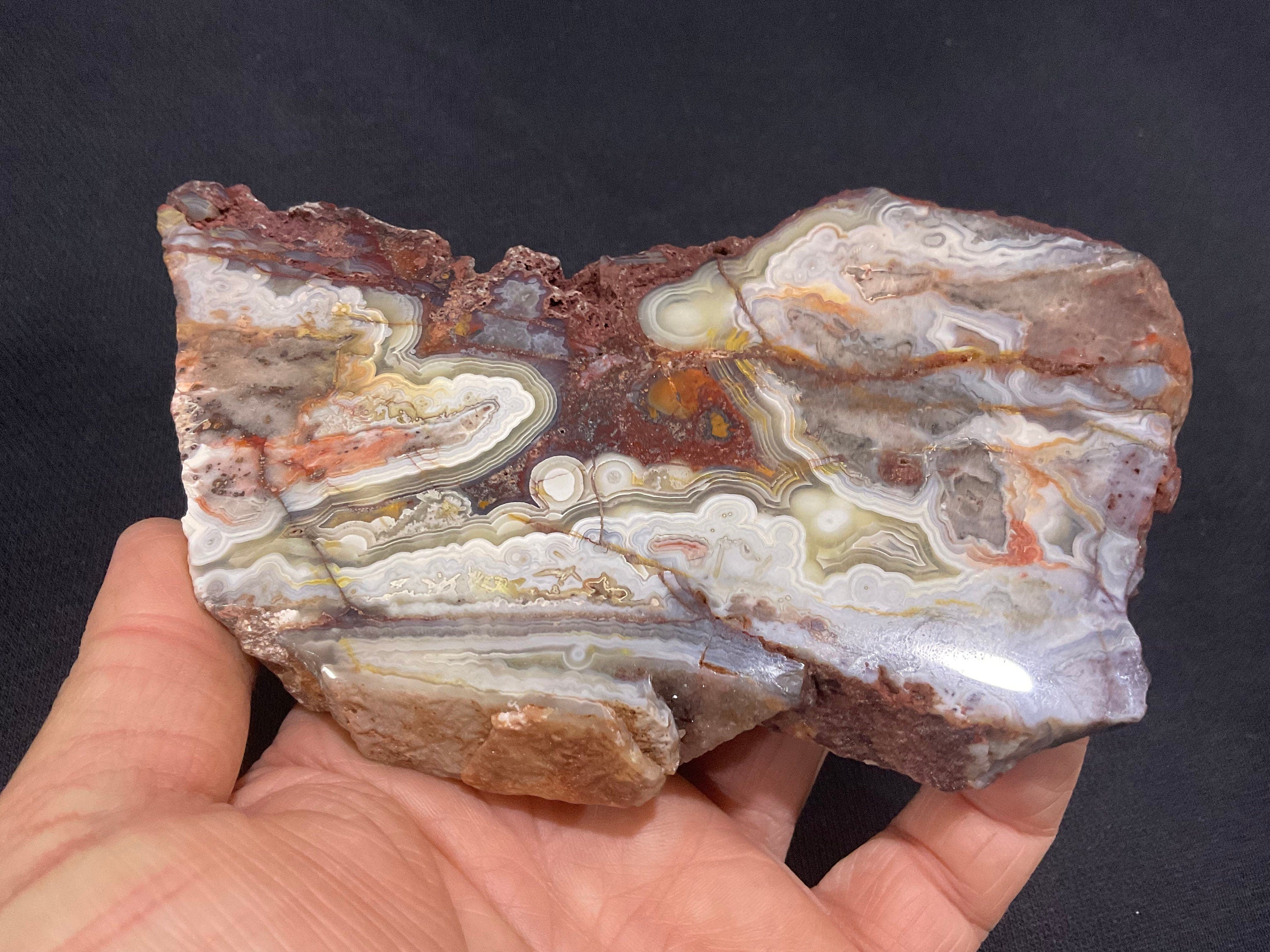 346g Red Mexican Crazy Lace Agate Polished Slab 1B