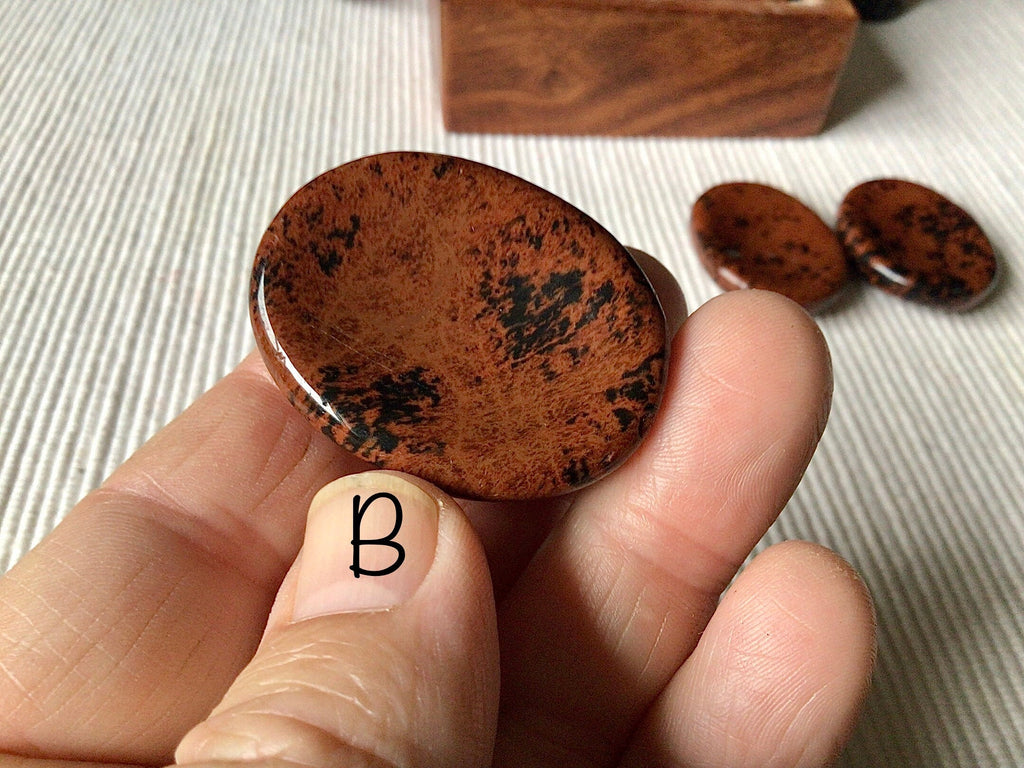 Mahogany Obsidian Thumb Stone/Worry Stone Group 2