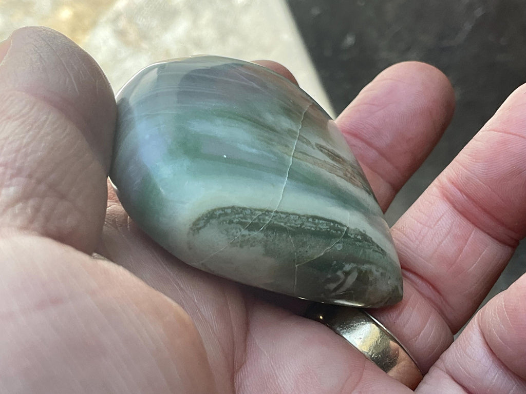 100g Jasper with Common Opal Heart B