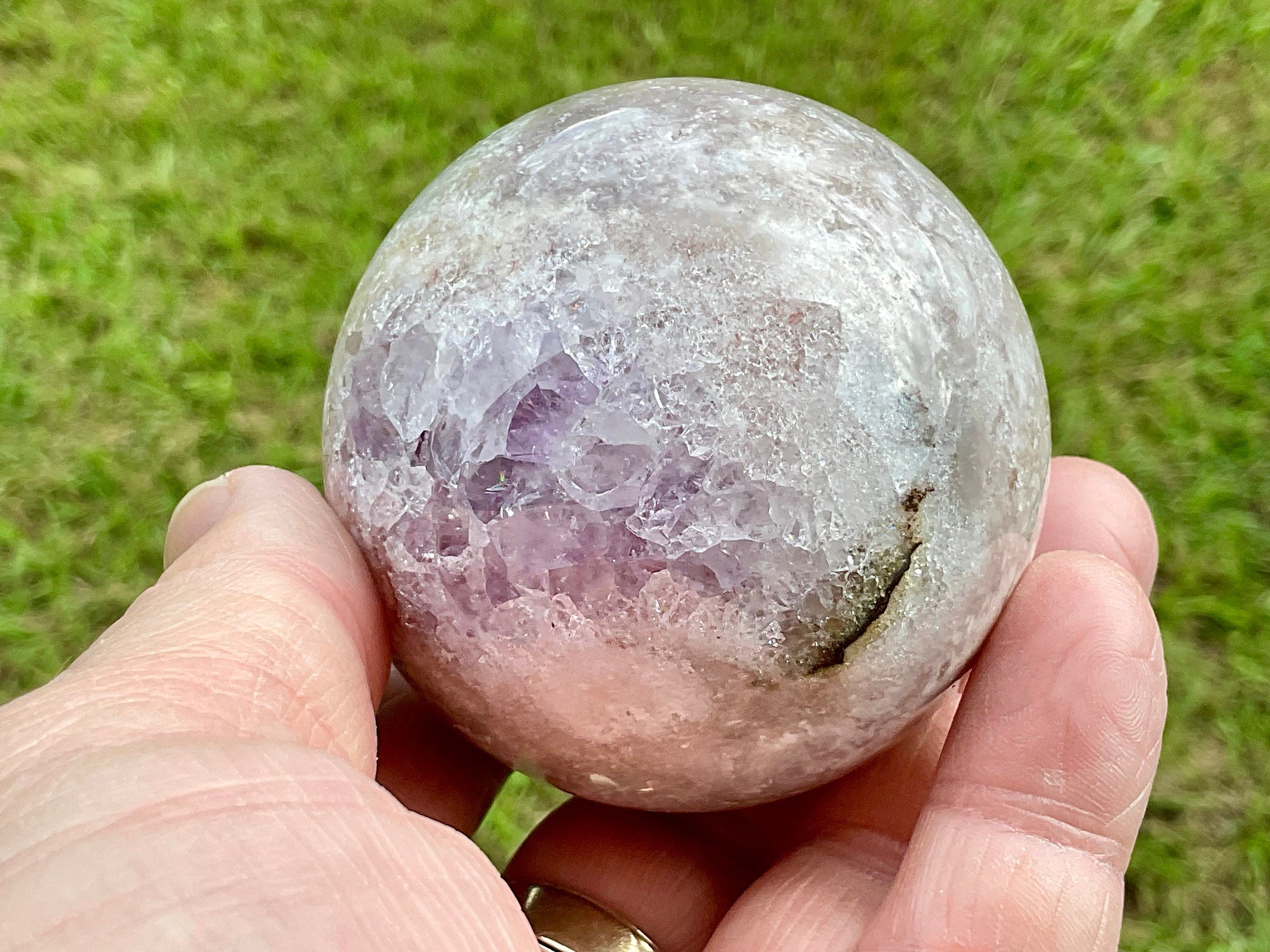 317g Pink Amethyst Sphere 1B