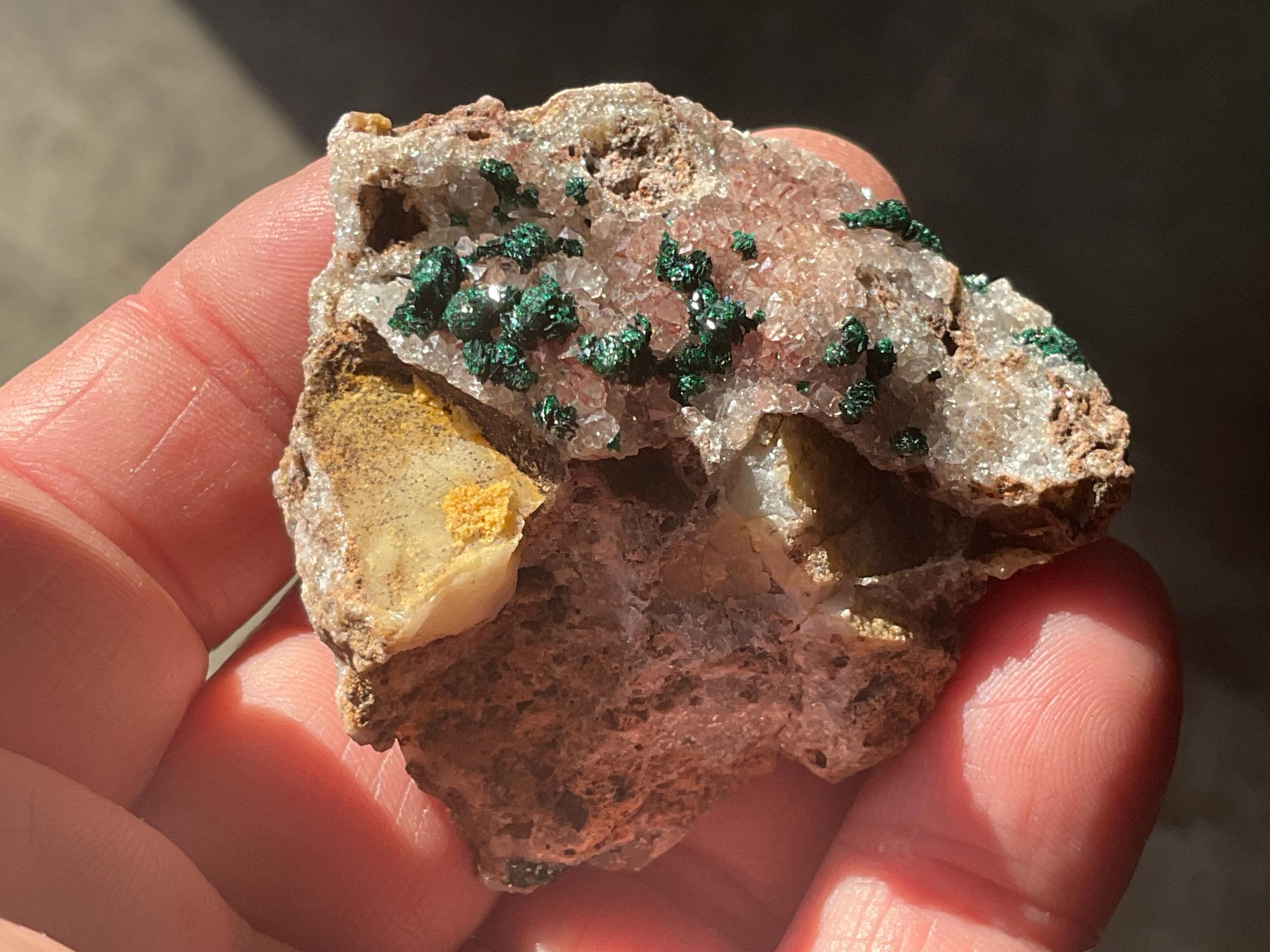 38g Botryoidal Malachite on Quartz Specimen A