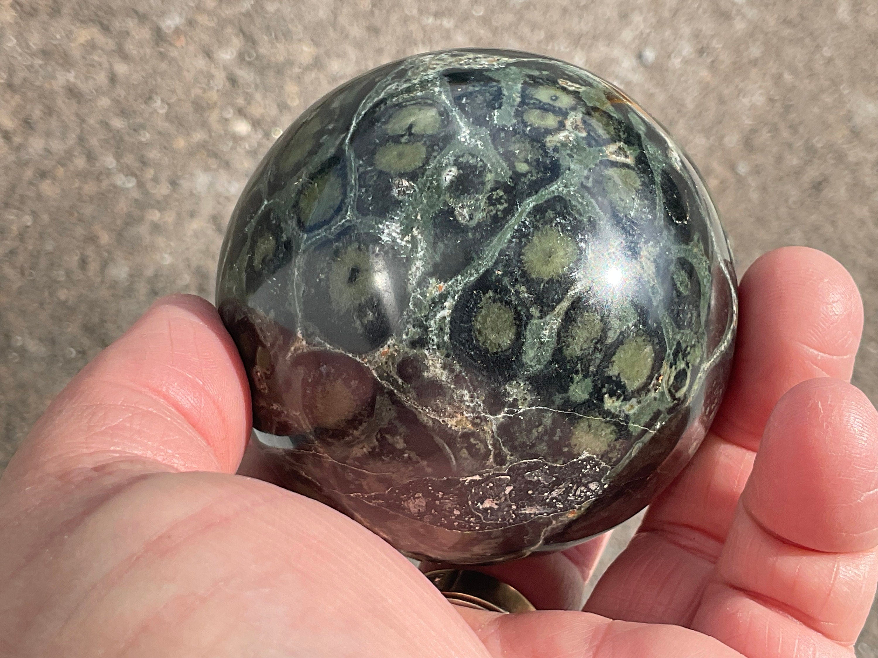 454g Kambaba Jasper Sphere 4A (Repaired)