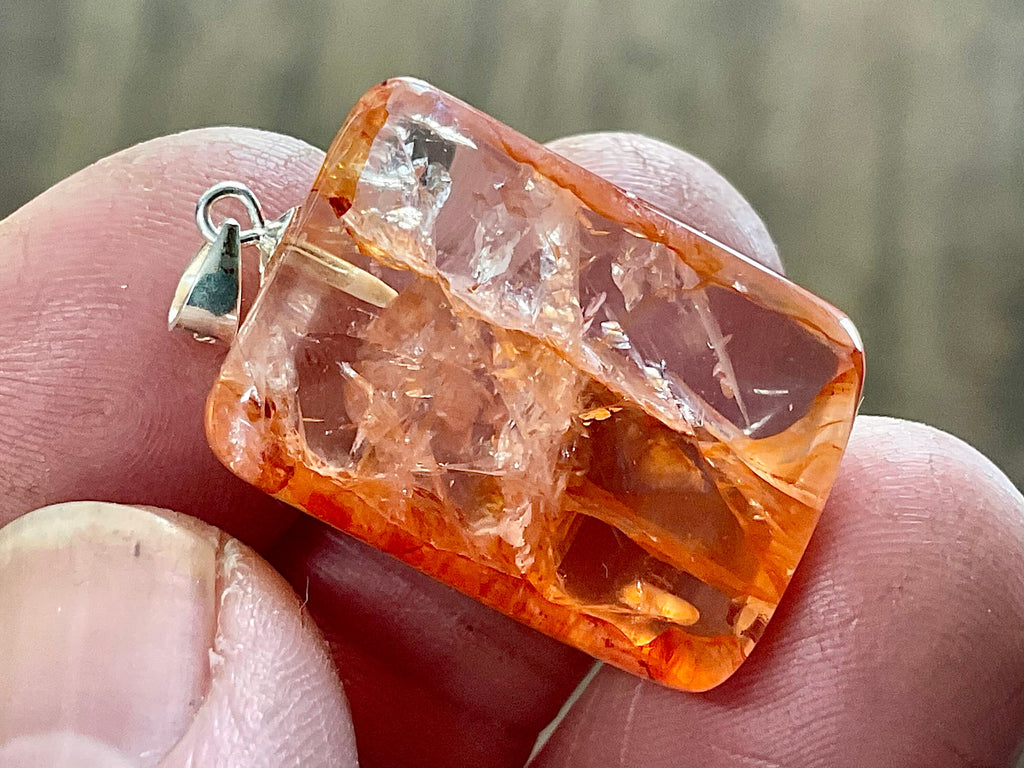 Fire Quartz Pillow Cabochon 3B