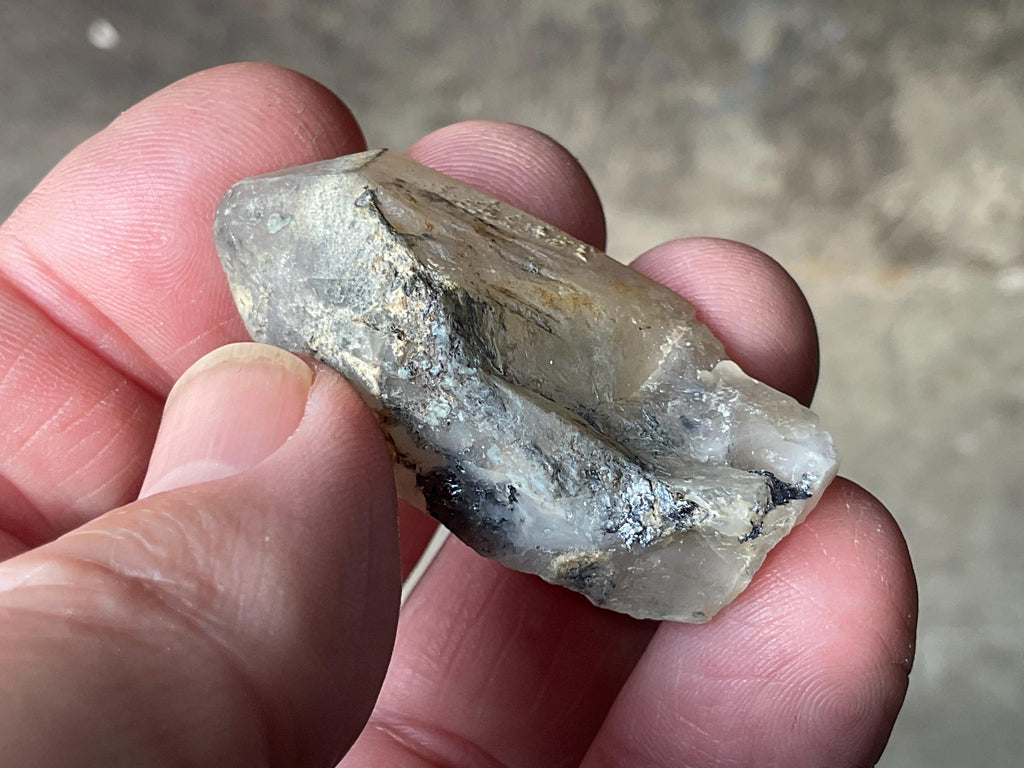 18g Molybdenite on Quartz Point Specimen 2A from Deepwater, Australia