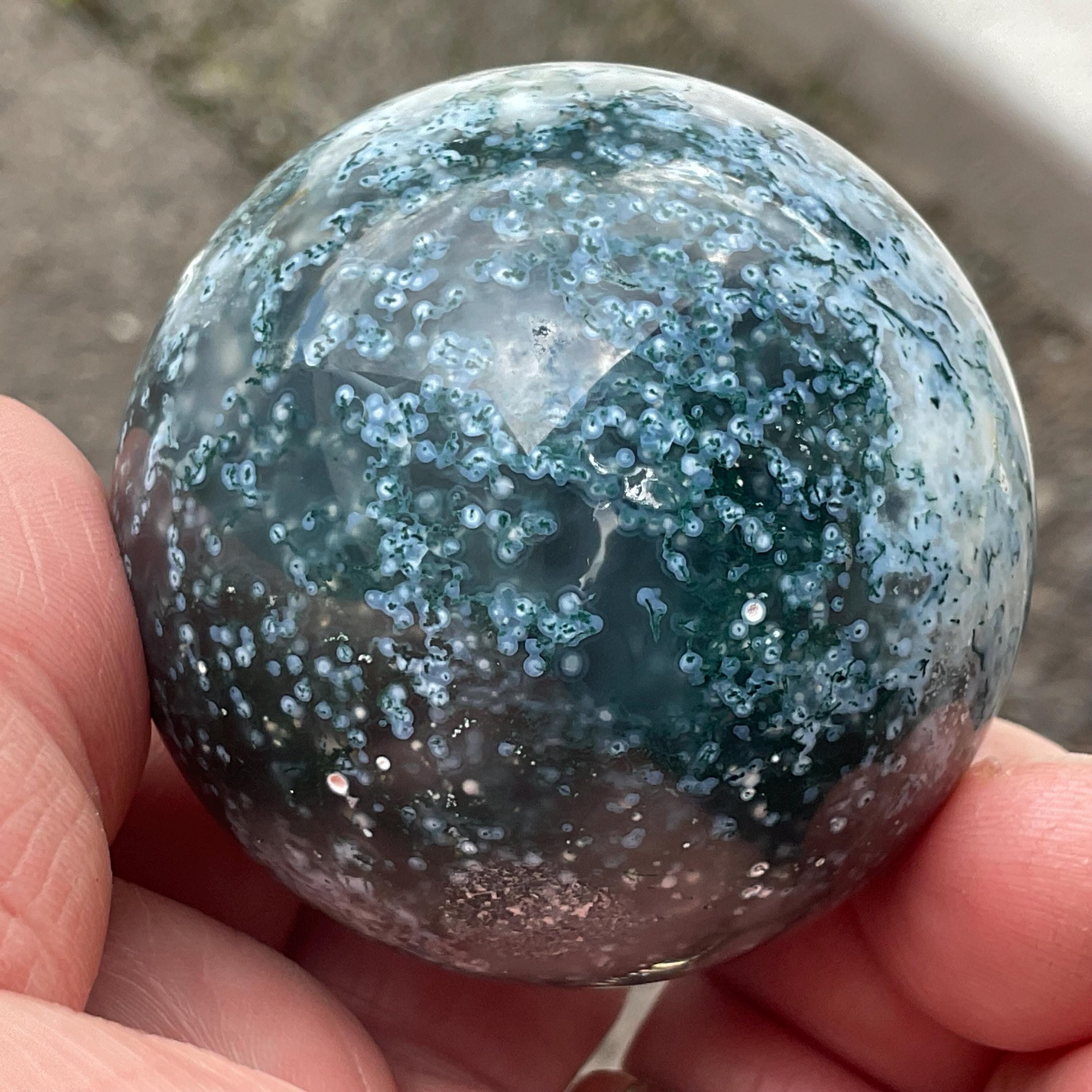 166g Moss Agate Sphere 4A