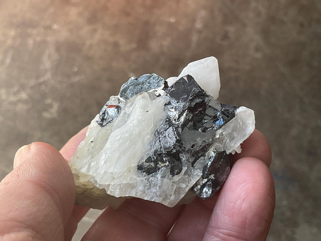126g Galena in Quartz Cluster Specimen B from Guangxi, China