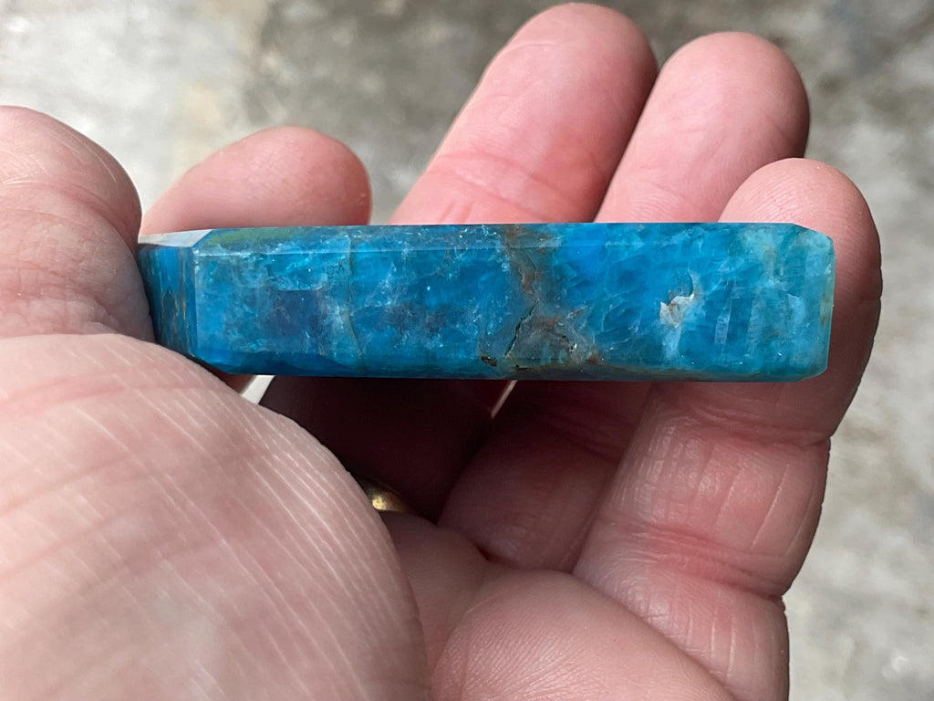 82g Blue Apatite Polished Diamond 2C